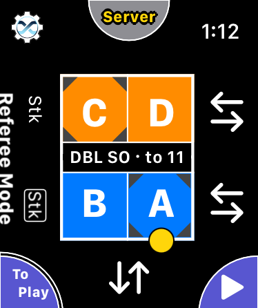 Referee Setup Screen